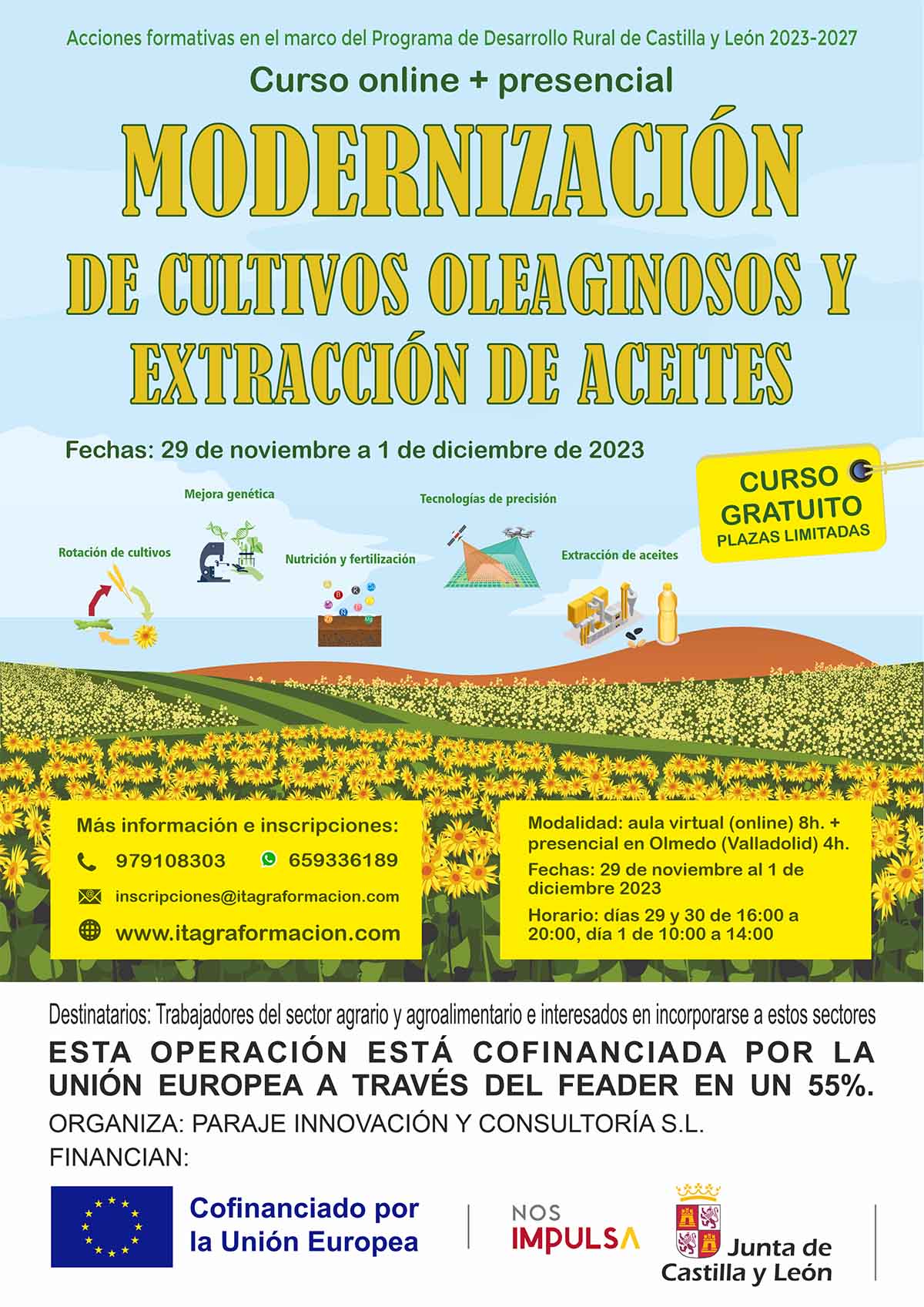 Modernización de cultivos oleaginosos y extracción de aceites